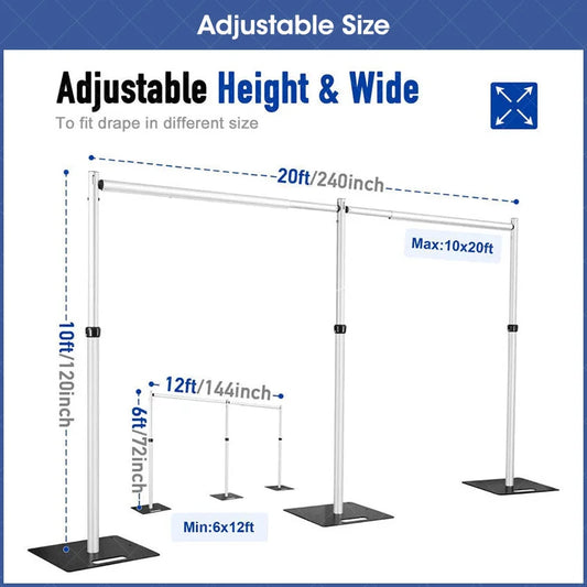 Lofaris 2-Panel Crossbar 20x10ft Pipe And Drape Stand