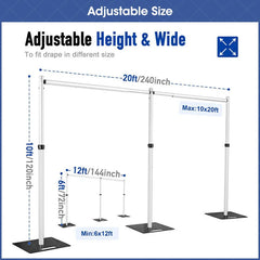 Lofaris 2-Panel Crossbar 20x10ft Pipe And Drape Stand