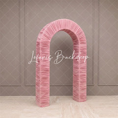 Lofaris 3D Ruched Fabric Arch Backdrop Double-layer Stand for Party Decor