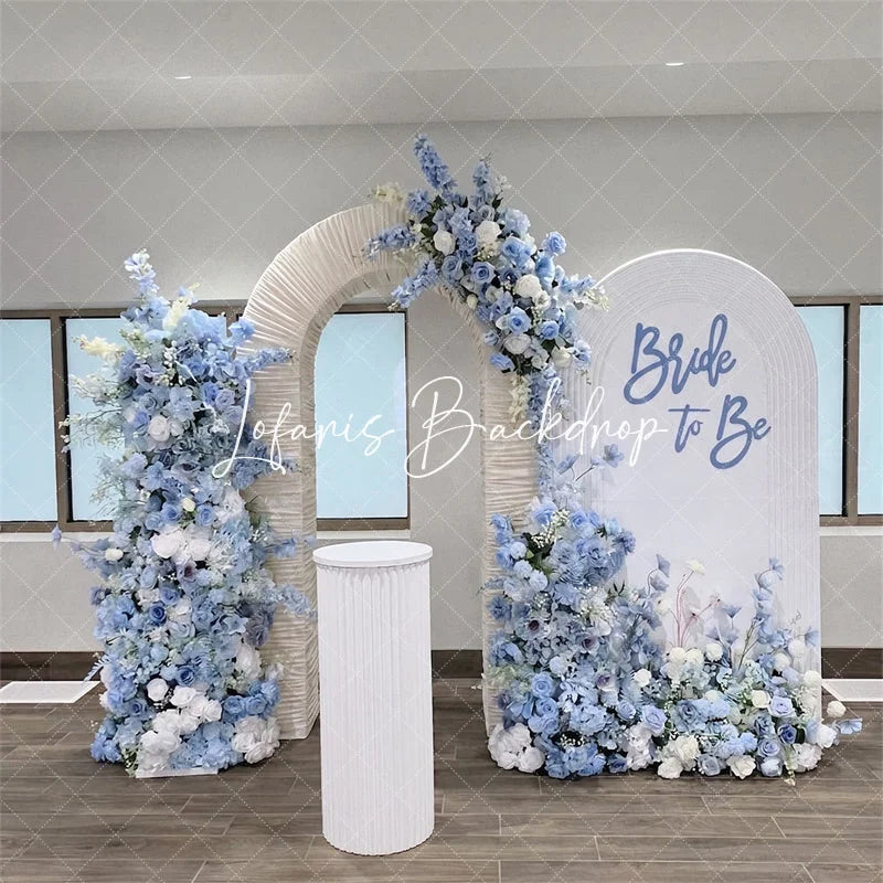 Lofaris 3D Ruched Fabric Arch Backdrop Double-layer Stand for Party Decor