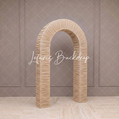Lofaris 3D Ruched Fabric Arch Backdrop Double-layer Stand for Party Decor