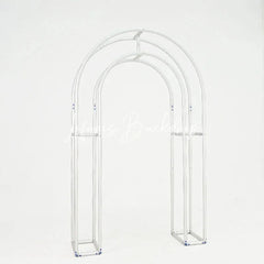 Lofaris 3D Ruched Fabric Arch Backdrop Double-layer Stand for Party Decor