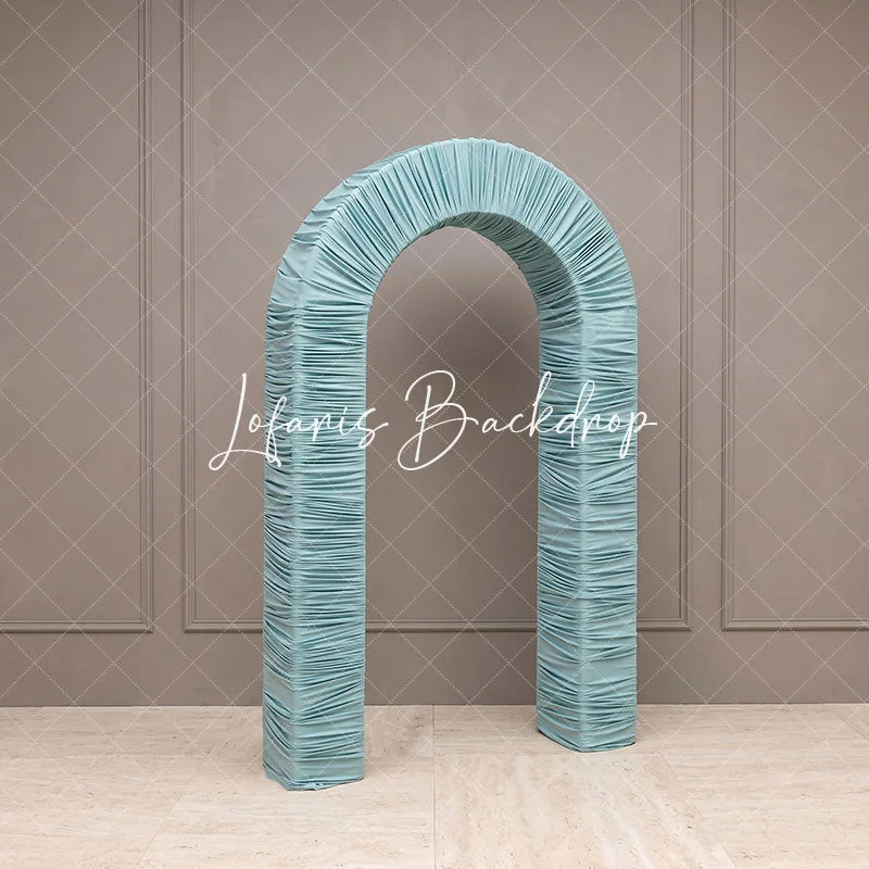 Lofaris 3D Ruched Fabric Arch Backdrop Double-layer Stand for Party Decor