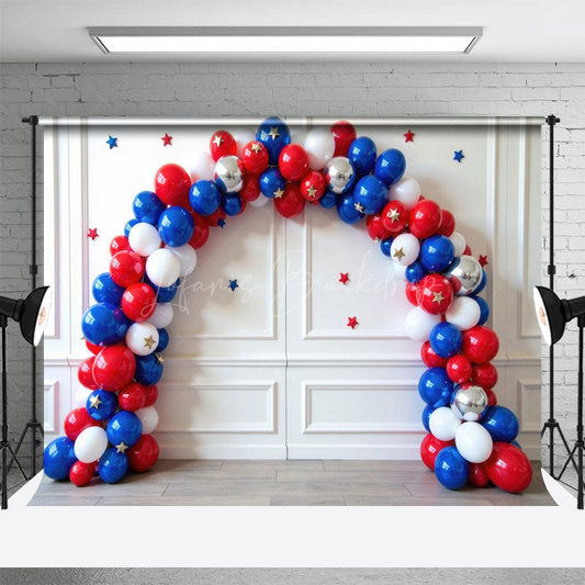 Lofaris 4th Balloons Arched Birthday Cake Smash Backdrop