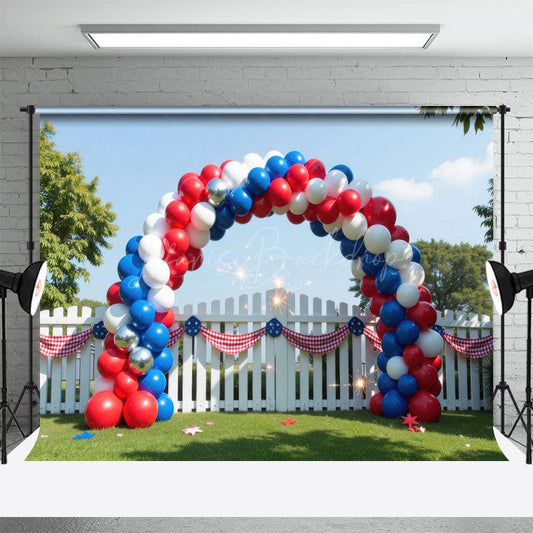 Lofaris 4th of July Balloon Arch Independence Day Backdrop