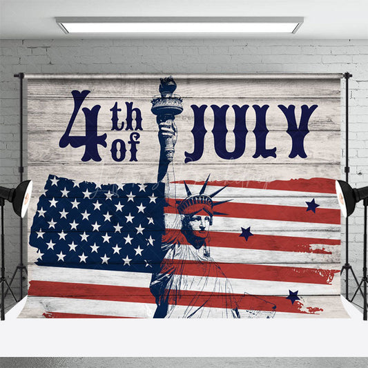 Lofaris 4th Of July Wooden American Flag Holiday Backdrop