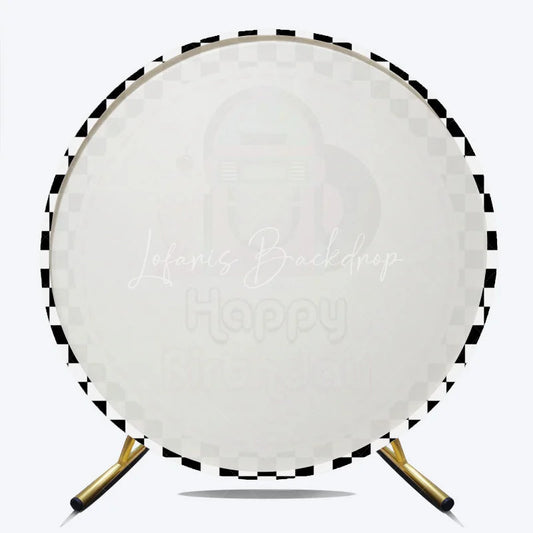 Lofaris 50s Rock and Roll Jukebox Round Backdrop Retro Milkshake Record Happy Birthday Party Decoration