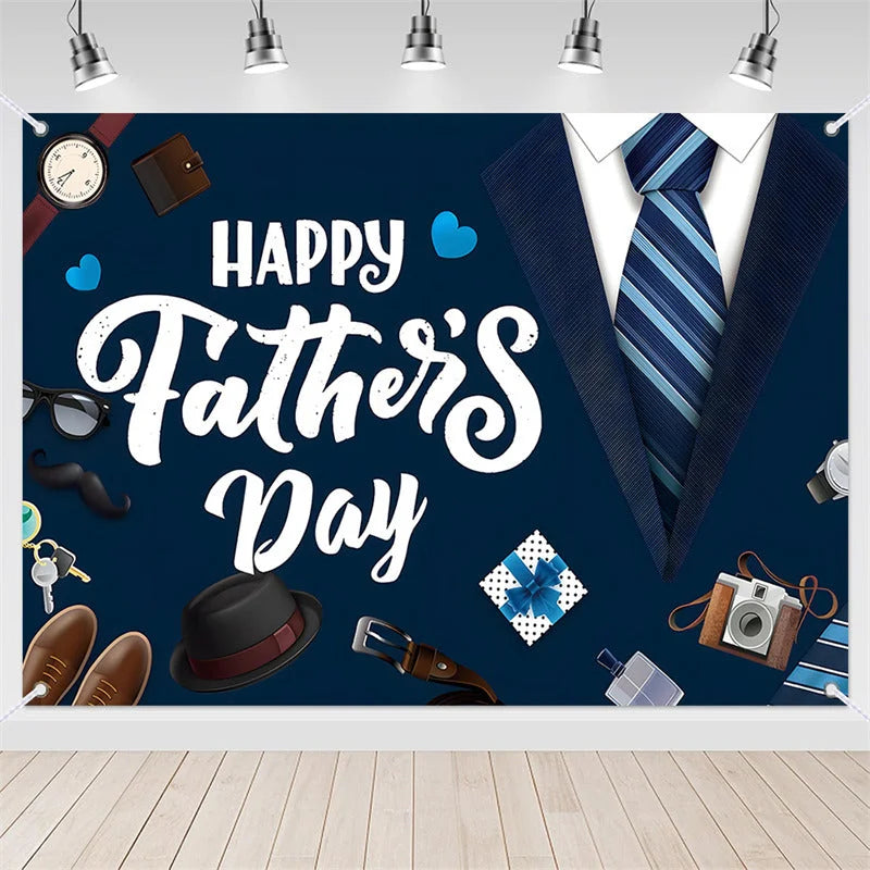 Lofaris (7 Day Delivery)Lofaris Blue Tie Happy Father’s Backdrop for Festive Decor