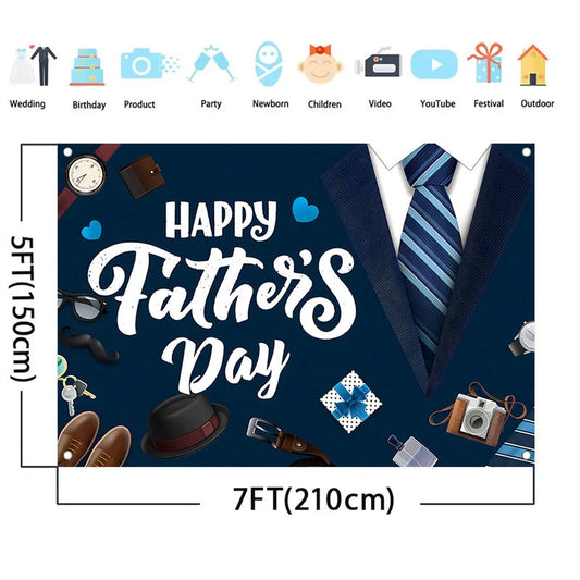 Lofaris (7 Day Delivery)Lofaris Blue Tie Happy Father’s Backdrop for Festive Decor