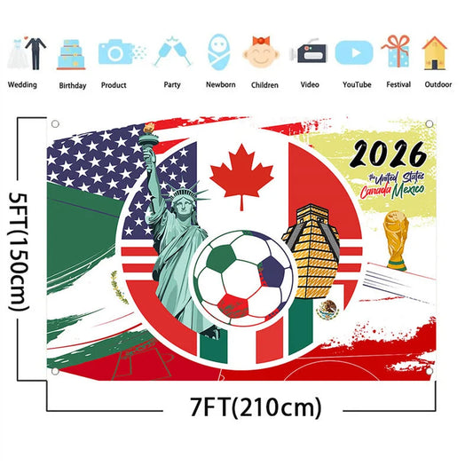 Lofaris (7 Day Delivery)Lofaris Global Sports 2026 Soccer Event Holiday Backdrop