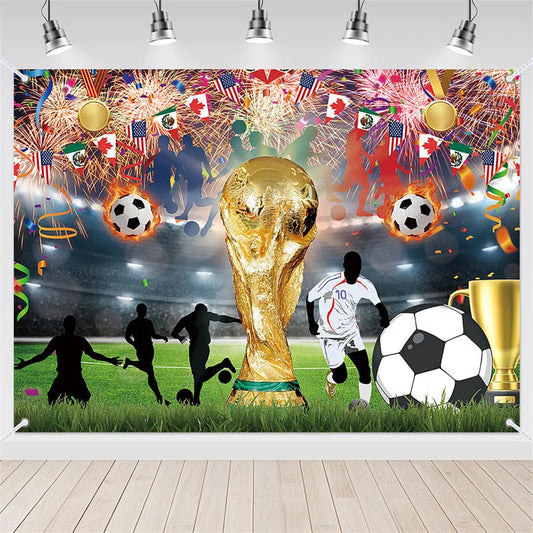 Lofaris (7 Day Delivery)Lofaris Golden Trophy and Football Celebration Holiday Backdrop