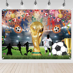 Lofaris (7 Day Delivery)Lofaris Golden Trophy and Football Celebration Holiday Backdrop