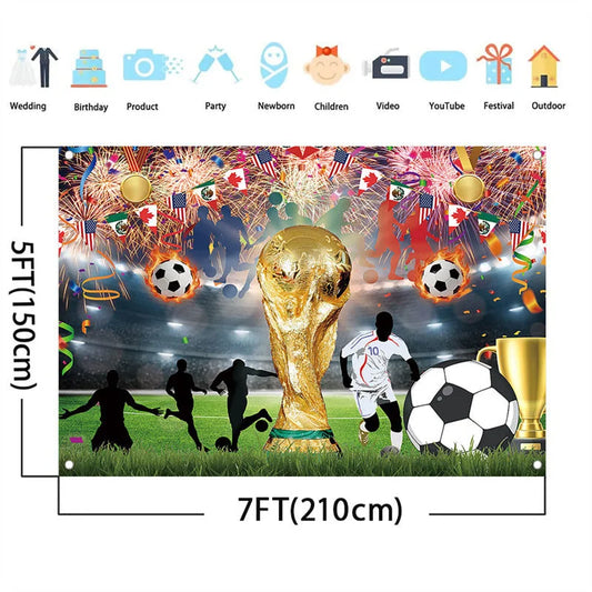 Lofaris (7 Day Delivery)Lofaris Golden Trophy and Football Celebration Holiday Backdrop