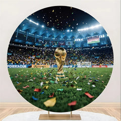 Lofaris (7 Day Delivery)Lofaris Golden Trophy Soccer Stadium Round Backdrop Celebration Sports Party Decor