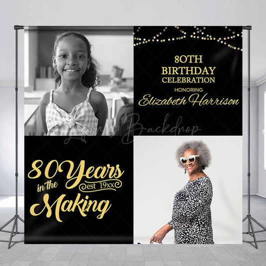 Lofaris 80 Years In The Marking Custom Photo Birthday Backdrop