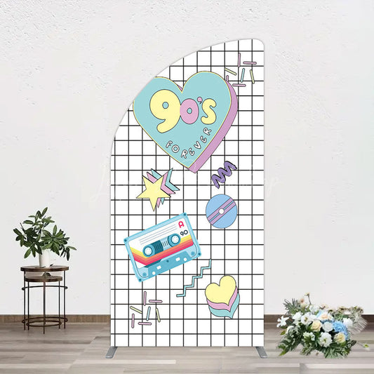 Lofaris 90S Forever Disco Audio Dance Party Half Moon Arch Backdrop