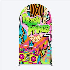 Lofaris 90s Hip Hop Themed Fresh Prince Arch Backdrop Retro Graffiti Art for Baby Shower Throwback Birthday Party Decor