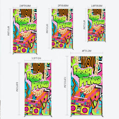 Lofaris 90s Hip Hop Themed Fresh Prince Rectangle Backdrop Retro Graffiti Art for Baby Shower Throwback Birthday Party Decor