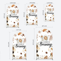 Lofaris A Baby is Brewing Arch Backdrop Coffee and Croissant Themed Shower Fun Cafe Welcome Sign Photo Prop Decor