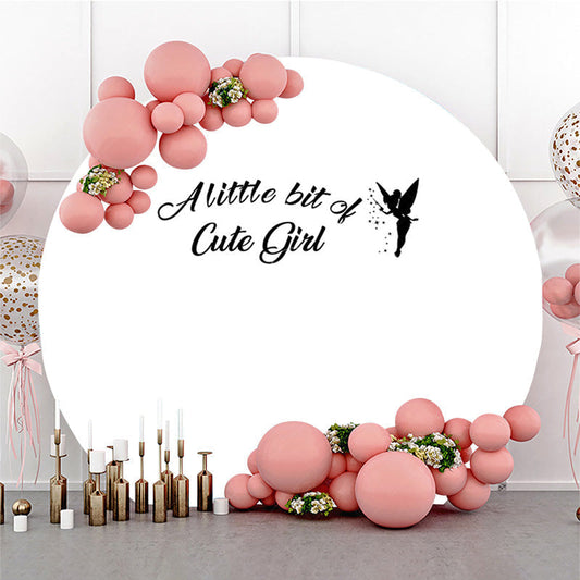 Lofaris A Little Bit Of Cute Girl Round Birthday Backdrop