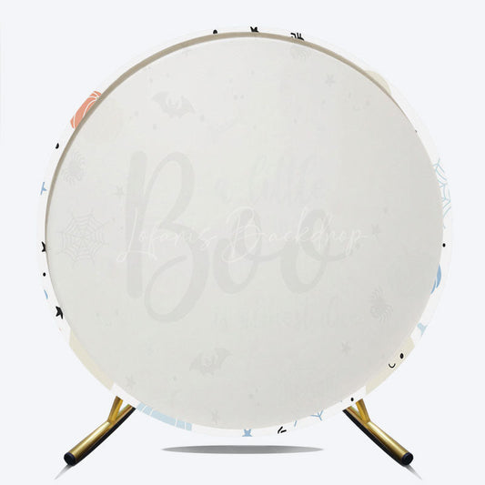 Lofaris A Little Boo is Almost Due Round Backdrop Halloween Themed Baby Shower Cute Ghost and Pumpkin Party Decor