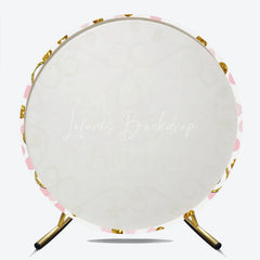 Lofaris A Little Princess is on her Way Round Backdrop Pink and Gold Carriage Girl Baby Shower Party Photo Booth Decor