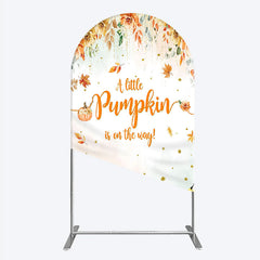 Lofaris A Little Pumpkin is on the Way Arch Backdrop Autumn Watercolor Floral Fall Baby Shower Party Decor