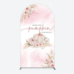 Lofaris A Little Pumpkin is on the Way Arch Backdrop Boho Pink Floral Baby Shower Fall Pampas Grass Party Decor