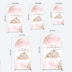 Lofaris A Little Pumpkin is on the Way Arch Backdrop Boho Pink Floral Baby Shower Fall Pampas Grass Party Decor