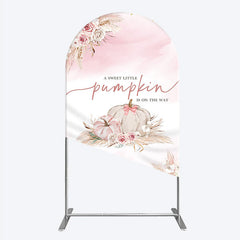 Lofaris A Little Pumpkin is on the Way Arch Backdrop Boho Pink Floral Baby Shower Fall Pampas Grass Party Decor