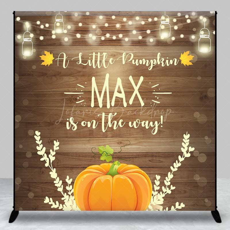 Lofaris A Little Pumpkin Is On The Way Custom Backdrop Rustic Wood and Fall Themed Baby Shower Banner Decor