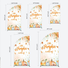 Lofaris A Little Pumpkin is on the Way Half Moon Arch Backdrop Autumn Watercolor Floral Fall Baby Shower Party Decor