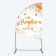 Lofaris A Little Pumpkin is on the Way Half Moon Arch Backdrop Autumn Watercolor Floral Fall Baby Shower Party Decor