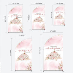 Lofaris A Little Pumpkin is on the Way Half Moon Arch Backdrop Boho Pink Floral Baby Shower Fall Pampas Grass Party Decor