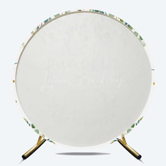 Lofaris A Little Pumpkin is on the Way Round Backdrop Blue and Eucalyptus Boys Rustic Baby Shower Photo Prop