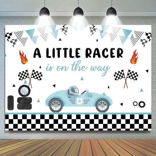 Lofaris A Little Racer Is On The Way Baby Shower Backdrop