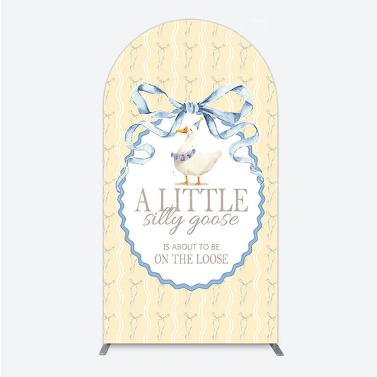 Lofaris A Little Silly Goose is on the Loose Arch Backdrop Watercolor Animal Theme Gender Neutral Baby Shower Decor