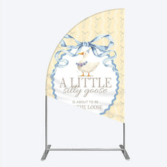 Lofaris A Little Silly Goose is on the Loose Half Moon Arch Backdrop Watercolor Animal Theme Gender Neutral Baby Shower Decor