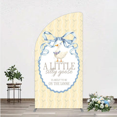 Lofaris A Little Silly Goose is on the Loose Half Moon Arch Backdrop Watercolor Animal Theme Gender Neutral Baby Shower Decor