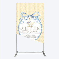 Lofaris A Little Silly Goose is on the Loose Rectangle Backdrop Watercolor Animal Theme Gender Neutral Baby Shower Decor