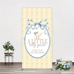 Lofaris A Little Silly Goose is on the Loose Rectangle Backdrop Watercolor Animal Theme Gender Neutral Baby Shower Decor