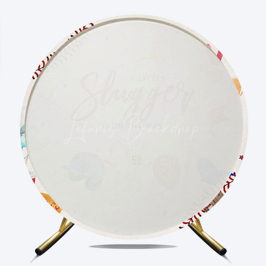 Lofaris A Little Slugger is on the Way Round Backdrop Baseball Themed Baby Shower Rookie of The Year Party Photo Prop