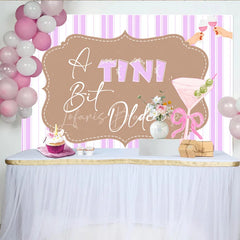 Lofaris A Tini Bit Older Martini Birthday Backdrop for Her Funny Cocktail Themed Party Pink Adult Bachelorette Decor