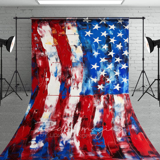 Lofaris Abstract American Flag Independence Day Sweep Backdrop