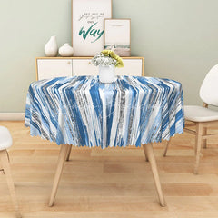 Lofaris Abstract Art Round Tablecloth with Brushstroke Stripes for Modern and Contemporary Kitchen Dining Decor