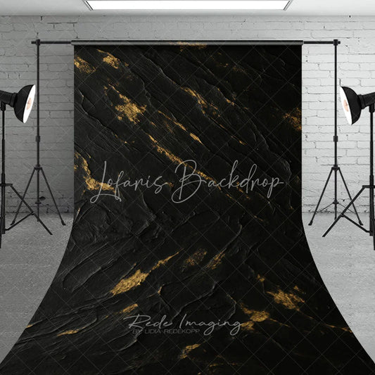 Lofaris Abstract Black and Gold Textured Sweep Backdrop Artistic Dark Metallic Surface for Photography Studio Shoots