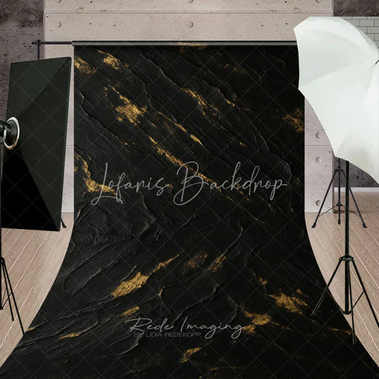 Lofaris Abstract Black and Gold Textured Sweep Backdrop Artistic Dark Metallic Surface for Photography Studio Shoots