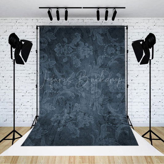 Lofaris Abstract Black Floral Pattern Damask Photo Backdrop
