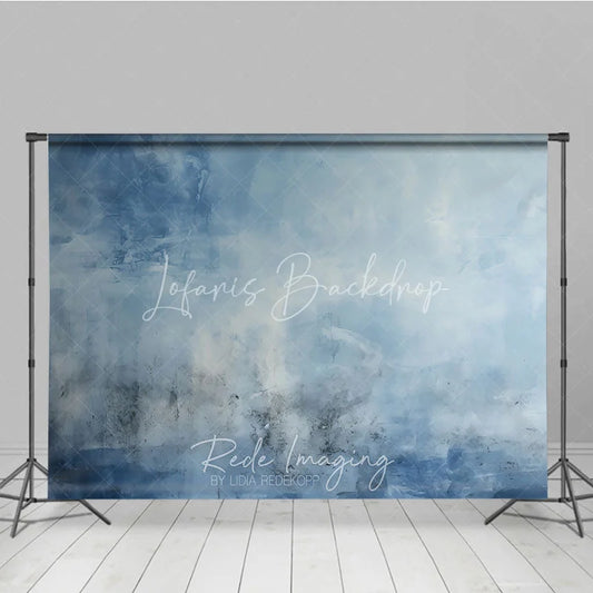 Lofaris Abstract Blue and White Textured Photography Backdrop Artistic Painterly Photo Studio Prop for Portraits