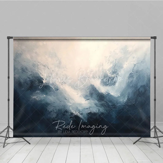 Lofaris Abstract Blue and White Textured Photography Backdrop Dramatic Artistic Gradient Studio Photo Prop for Creative Shoots